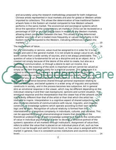 A Model for the Allocation of Value in Western and Eastern Art Markets