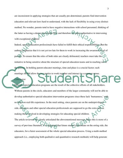 Improving Parent-Educator Relationships for Rural Special Education