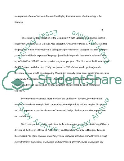 Number of Crime Prevention and Treatment Programs