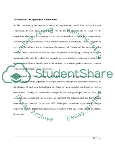 Innovation in the Organizations