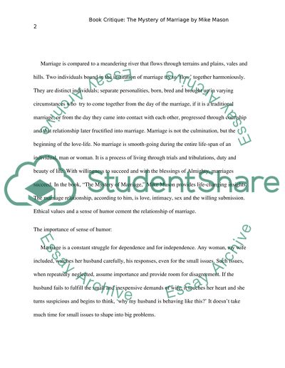 Book Critique: The Mystery of Marriage by Mike Mason