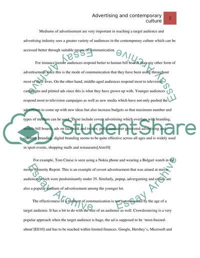 Advertising and contemporary culture