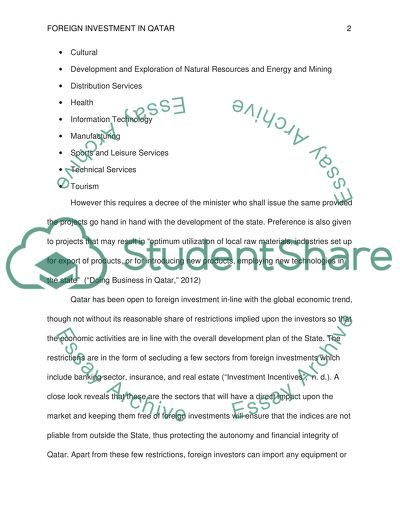 Foreign investment in Qatar