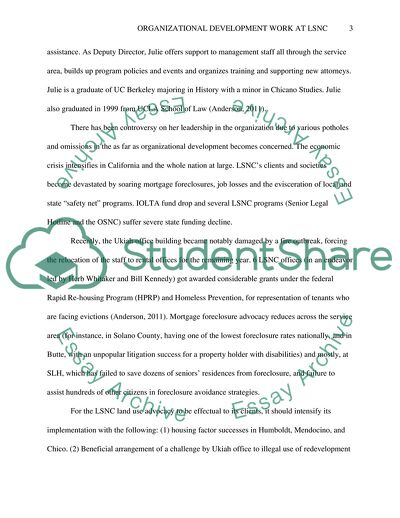 Opportunities for Organizational Development Work at Northern County Legal Services