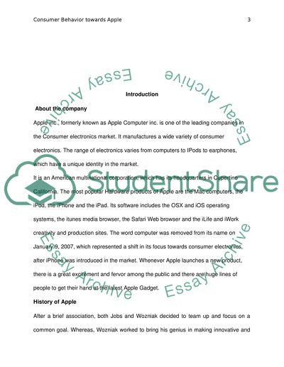 Consumer Behavior towards Apple