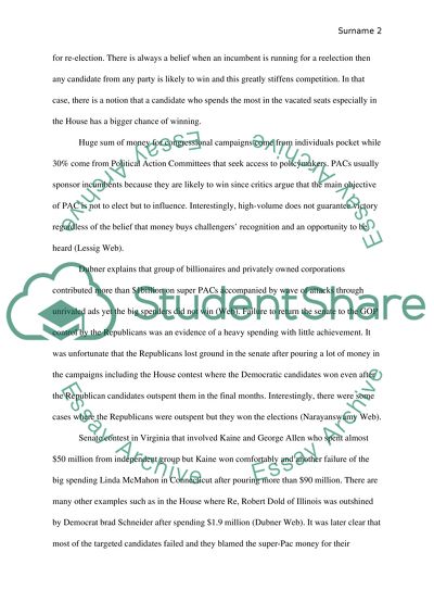 Money and the Congressional Campaign