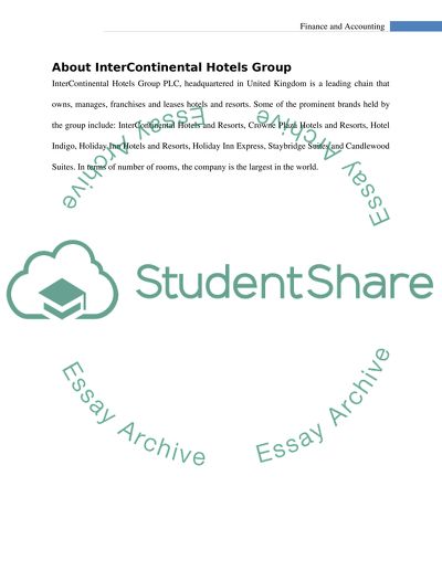 Financial Performance of Intercontinental Hotels Group Plc