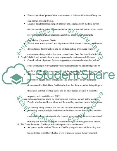 Human Impact on Environmental Degradation and Climate Change - A Sociological Perspective