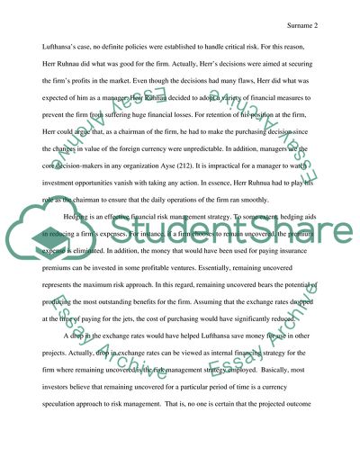 International Financial Management at Lufthansa