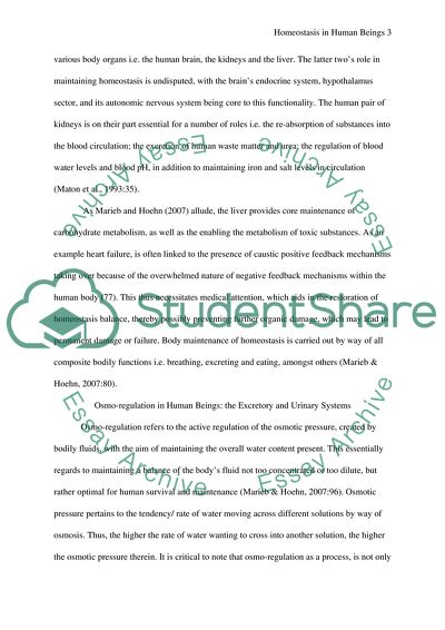Homeostasis in humans