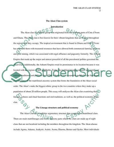 The akan clan system