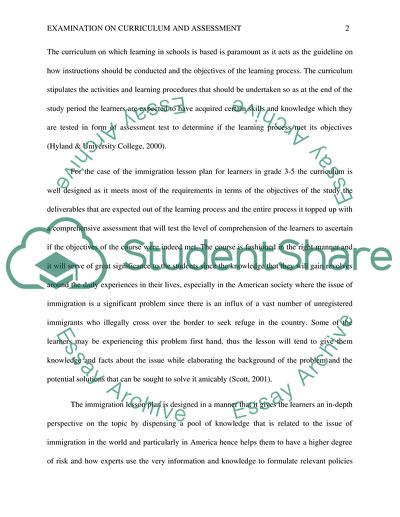 Examination of Curriculum and Assessment
