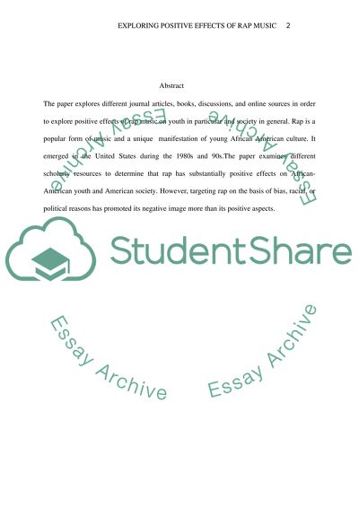 Exploring Positive Effects of Rap Music