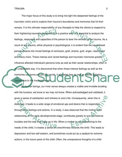 Trauma Narratives and Treatment