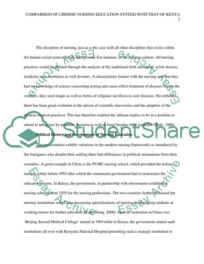 China Nursing Education System Versus Kenya Nursing Education System