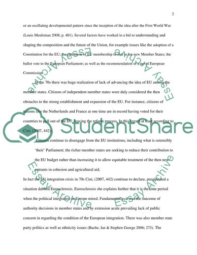 The Shift from the Stagnation of Integration