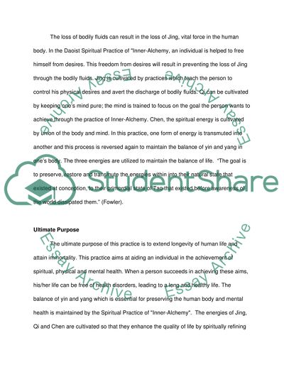 The Daoist Spiritual Practice