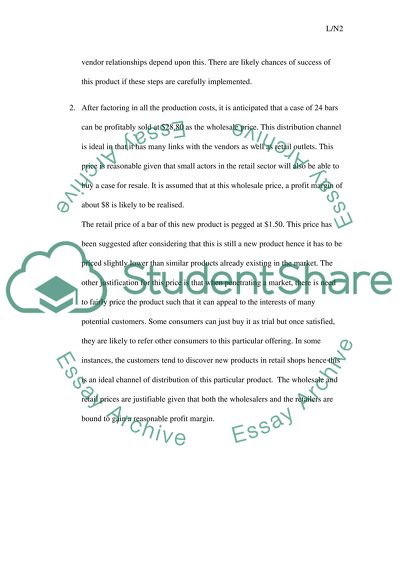 Executive Summary for the development of a new product