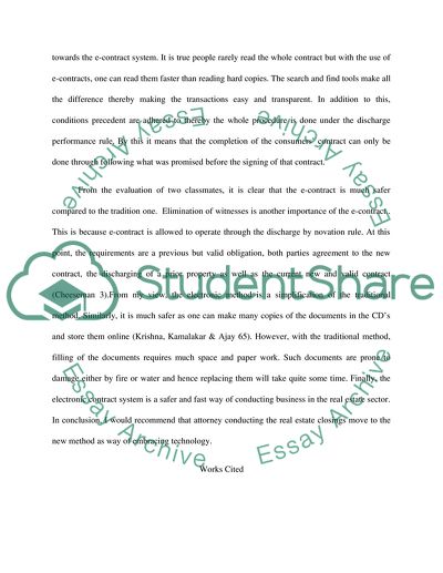 From Typical Contracts to E-Contracts