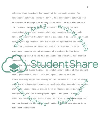 Theories for Aggressive Behavior