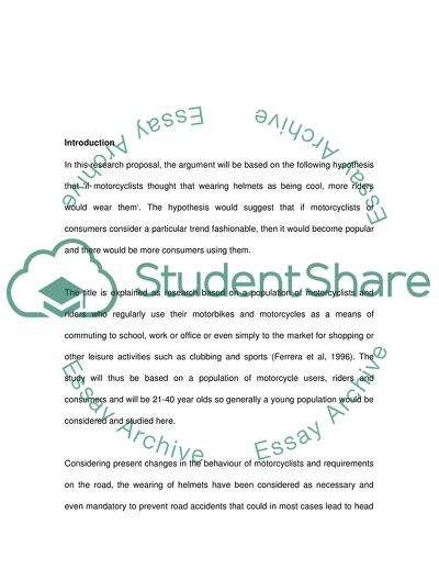 Effects of Perception of the Use of Helmets among Motorcyclists