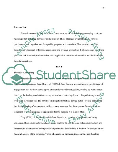 Forensic Accounting and Creative Accounting