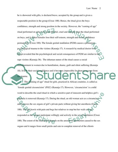 Coming of Age Ritual: A Cruel Way Of Suppressing Women