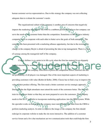 Classic airlines and marketing