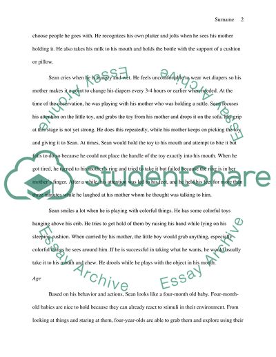 Observing a four-month-old baby