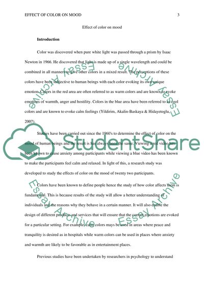 Effect of Color on Mood