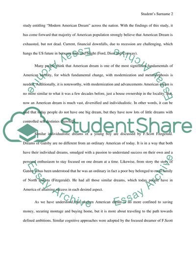 How American Dream in The Great Gatsby Compares to the Modern American Dream