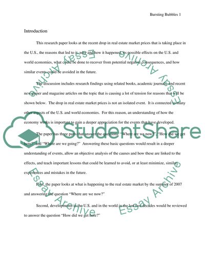 The 2007 Real Estate Market Crash