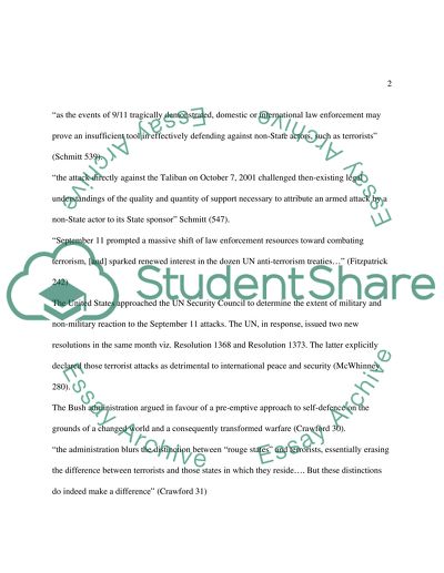September 11 as A Turning Point In International Law