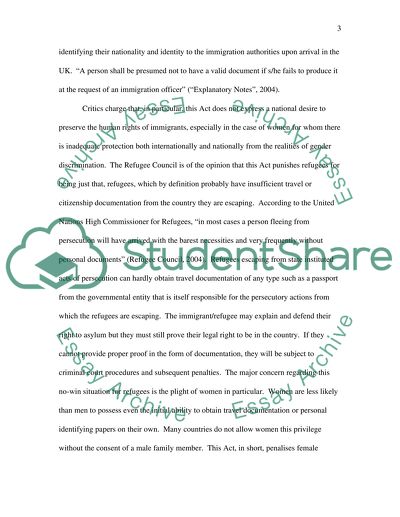 The Asylum and Immigration Act 2004