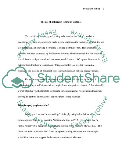 essay about polygraph test