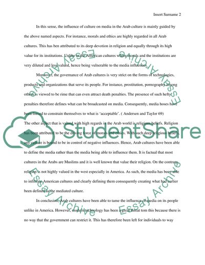 Media and Culture in the Arab Society