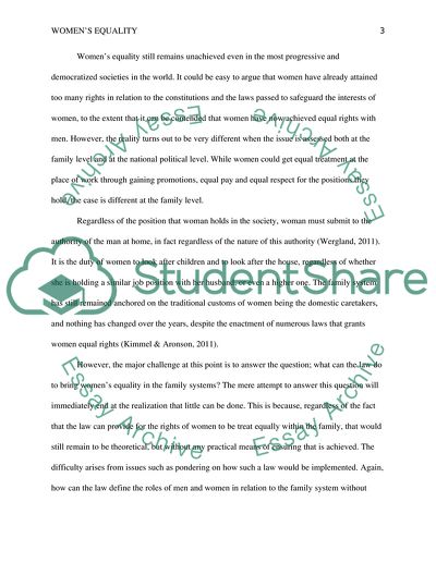 Womens Equality to Men