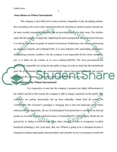 Compliance with International Labor Laws: The Case of Wilmar International