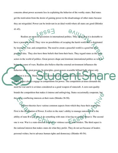 Liberalism and Realism