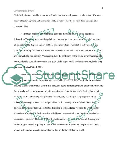 Environmental Ethics