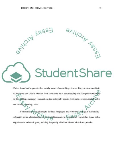 Police and Crime Control