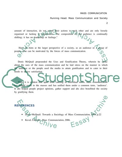 Sociology of Mass Communication