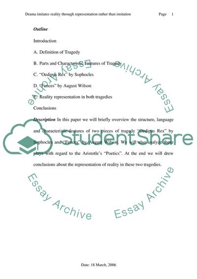 Drama Imitates Reality Through Representation Rather Than Imitation