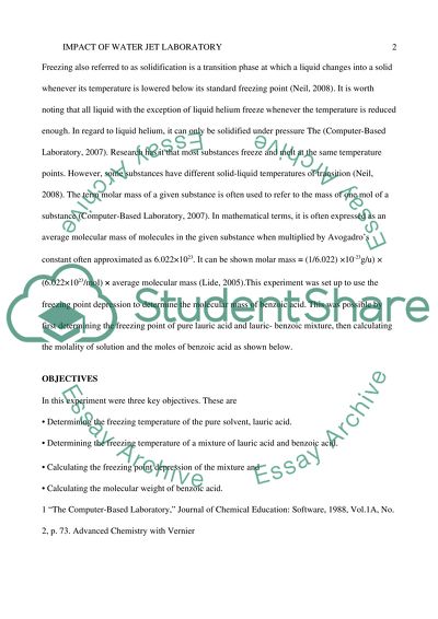 Impact of a water Jet laboratory