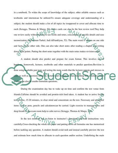 Exams Taking Strategy for College Students