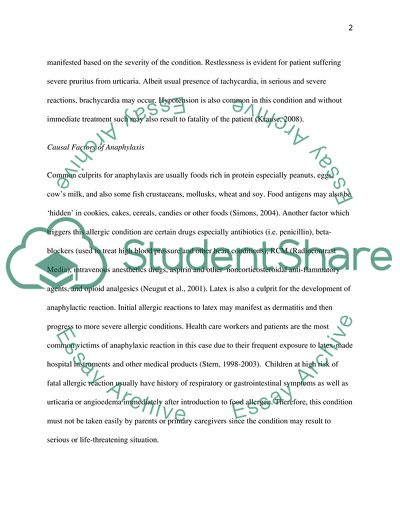 Anaphylaxis in Child Patient