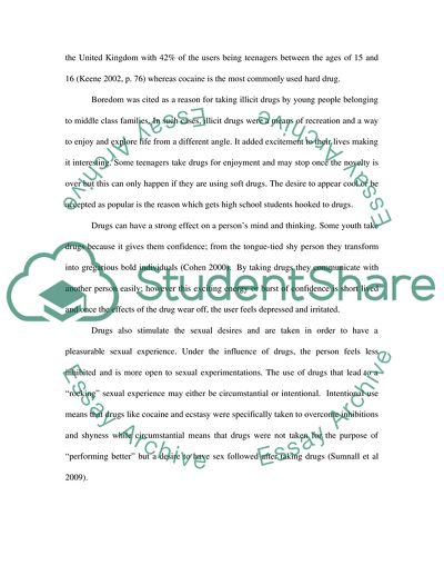 Considering Why Young People Begin Using Illicit Substances and How to Reduce Drug Taking Activity