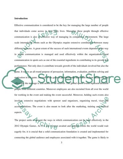 Need for communication in the international sports events