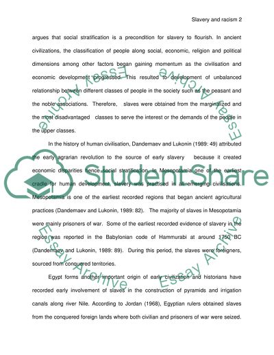 The Contribution Of Abolition Of Slavery To Racial Thinking