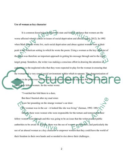 Narrative Poem Analysis: Social Issues and Contexts of Iris